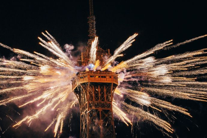 A fireworks display in Tokyo, Japan