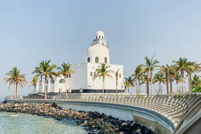 White building in Jeddah, Saudi Arabia