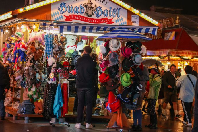 One of the shops at Oktoberfest around the 6 Oktoberfest tents.