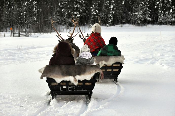Ride in the snow in Lapland, Finland