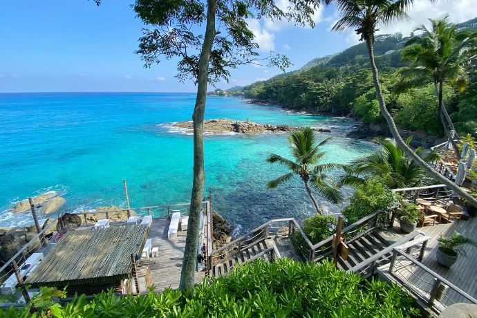 Scenic view at the Hilton Northolme Hotel in Beau Vallon, Seychelles.