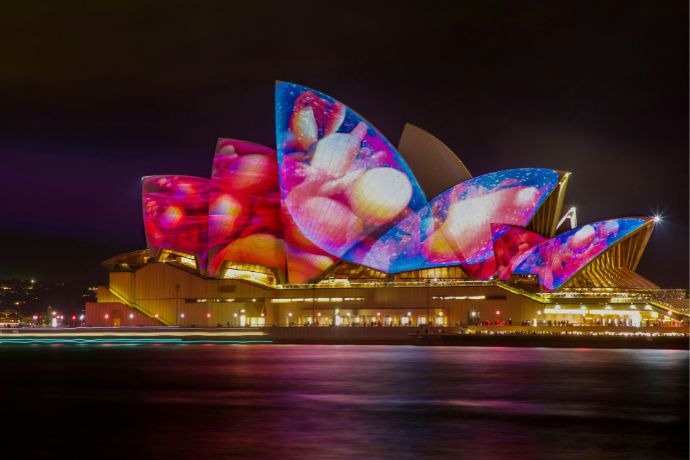 Sydney Opera House, Australia, at nighttime